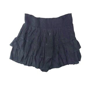 Halara Tiered Smocked Waist Casual Flowy Shorts Sz Large Womens Black